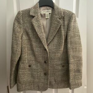 Appleseeds Blazer tan and white size 10 petite
